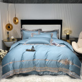 100s Cotton King Plaid Dubai Duvet Capa Conjunto